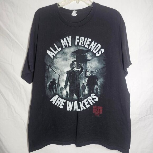 2014 walking dead promo all my friends are walkers black tshirt - Picture 1 of 5